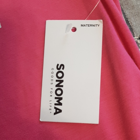 Maternity Tee Shirt Sonoma Brand Vibrant Pink With OH GIRL On Front Size XL - Picture 7 of 13